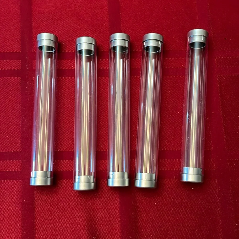 5 pcs Transparent Tube Pen Ballpoint Display Packaging Case Box Plastic Gifts
